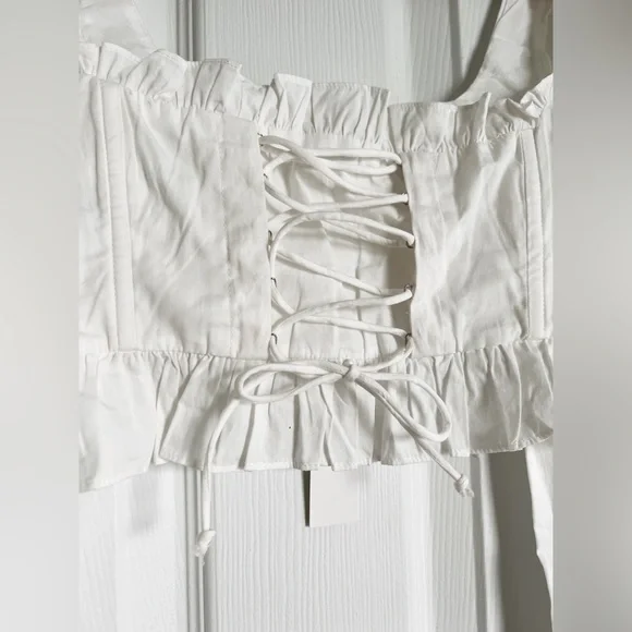 NWT For love and Lemons Heather Long Sleeve Corset Top size XXS white - Picture 12 of 14